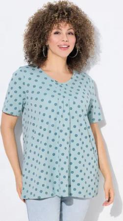 Ulla Popken T-Shirt T-Shirt Biesen A-Linie V-Ausschnitt Halbarm