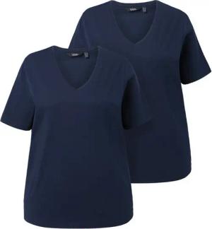 Ulla Popken T-Shirt T-Shirt Doppelpack V-Ausschnitt Regular Halbarm