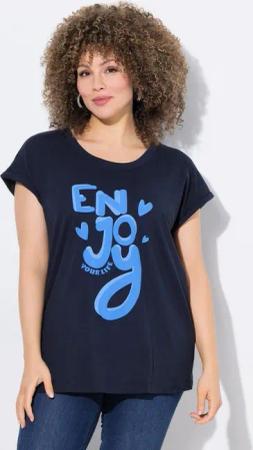 Ulla Popken T-Shirt T-Shirt Enjoy Oversized Rundhals Halbarm