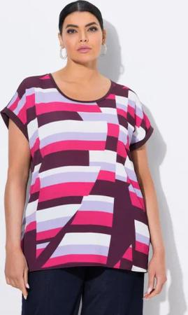 Ulla Popken T-Shirt T-Shirt grafischer Druck Oversized Rundhals