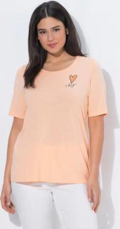 Ulla Popken T-Shirt T-Shirt Herz Classic Rundhals Halbarm