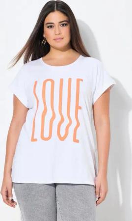 Ulla Popken T-Shirt T-Shirt oversized LOVE Halbarm
