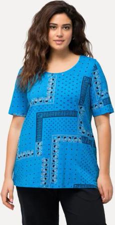 Ulla Popken T-Shirt T-Shirt Patchmuster A-Linie Rundhals Halbarm