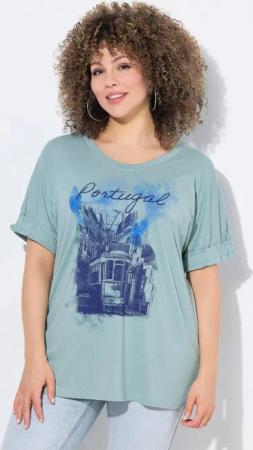 Ulla Popken T-Shirt T-Shirt Portugal Oversized Rundhals Halbarm