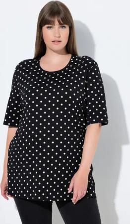Ulla Popken T-Shirt T-Shirt Punkte Relaxed Rundhals Halbarm