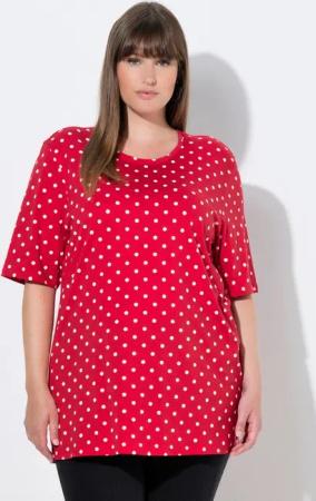 Ulla Popken T-Shirt T-Shirt Punkte Relaxed Rundhals Halbarm