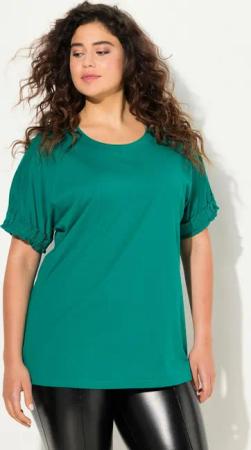 Ulla Popken T-Shirt T-Shirt Rüschen-Halbarm Modalmischung