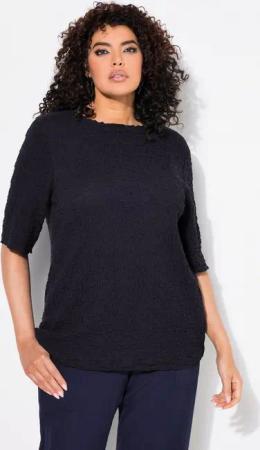 Ulla Popken T-Shirt T-Shirt Struktur Regular Rundhals Halbarm