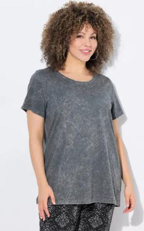 Ulla Popken T-Shirt T-Shirt Vintage-Waschung Classic Ziernieten