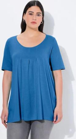 Ulla Popken T-Shirt T-Shirt Zierfalten A-Linie Rundhals Halbarm Modal