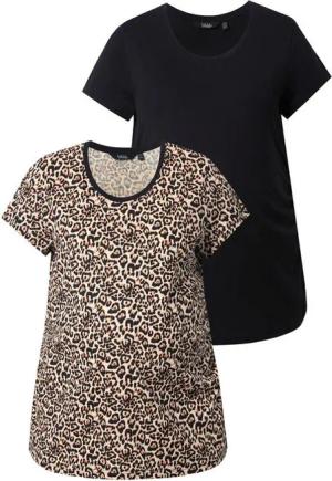 Ulla Popken T-Shirt T-Shirts 2er-Pack Halbarm seitliche Raffung Schwangerschaft