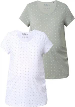 Ulla Popken T-Shirt T-Shirts 2er-Pack Kurzarm seitl. Raffung GOTS (2-tlg) Schwangerschaft