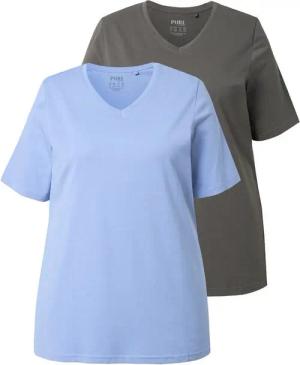 Ulla Popken T-Shirt T-Shirts 2er-Pack V-Ausschnitt Halbarm (2-tlg)