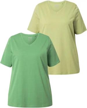 Ulla Popken T-Shirt T-Shirts 2er-Pack V-Ausschnitt Halbarm (2-tlg)