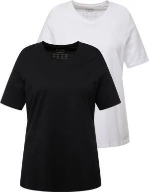 Ulla Popken T-Shirt T-Shirts 2er-Pack V-Ausschnitt Halbarm (2-tlg)