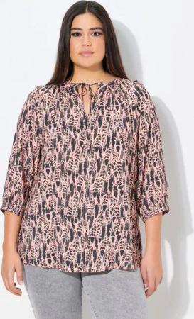 Ulla Popken Tunika Bluse Federn Tunika-Ausschnitt 3/4-Arm