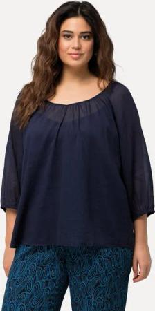 Ulla Popken Tunika Bluse floraler Druck V-Ausschnitt 3/4-Arm