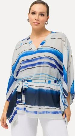 Ulla Popken Tunika Chiffon-Tunika oversized V-Ausschnitt 3/4-Arm