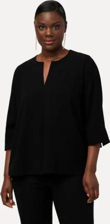 Ulla Popken Tunika Tunika Acetat Tunika-Ausschnitt Kellerfalte