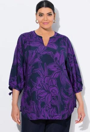 Ulla Popken Tunika Tunika Blüten A-Linie 3/4-Arm