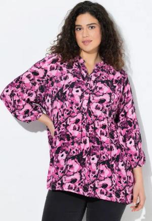 Ulla Popken Tunika Tunika Blüten Tunika-Ausschnitt 3/4-Arm