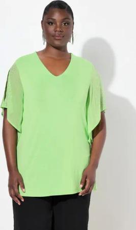 Ulla Popken Tunika Tunika Glitzersteinchen A-Linie V-Ausschnitt