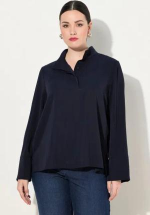 Ulla Popken Tunika Tunika verdeckte Knopfleiste Stehkragen Langarm