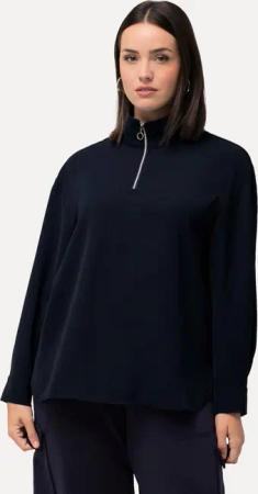 Ulla Popken Tunika Tunika Zipper Oversized Stehkragen Langarm