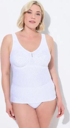 Ulla Popken Unterhemd Shaping-Hemd Nadelstreifen ohne BH tragbar