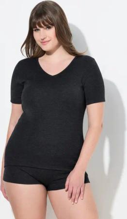 Ulla Popken Unterhemd Thermoshirt Rundhals Halbarm Baumwolle