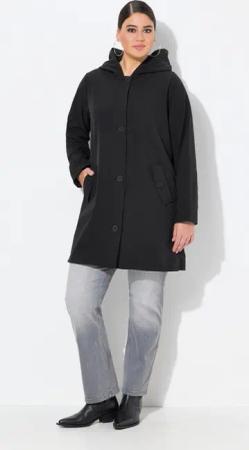 Ulla Popken Wintermantel HYPRAR Softshell-Mantel wasserabweisend Kapuze