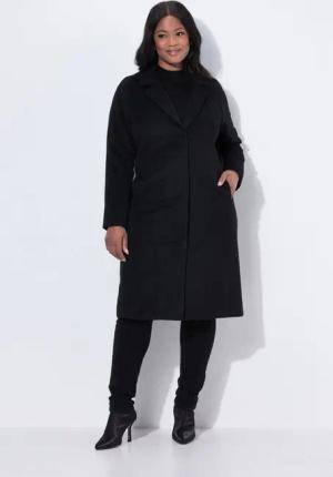 Ulla Popken Wintermantel Mantel Schusterstich Reverskragen Knopfleiste