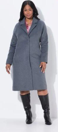 Ulla Popken Wintermantel Mantel Schusterstich Reverskragen Knopfleiste