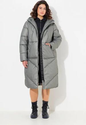 Ulla Popken Wintermantel Steppmantel A-Linie Kapuze Kordel Windfang