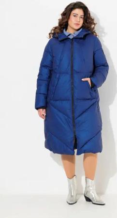 Ulla Popken Wintermantel Steppmantel A-Linie Kapuze Kordel Windfang