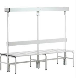 Umkleidebank für Feuchträume mit Rückenlehne, doppelseitig 1,50 m Anthrazit