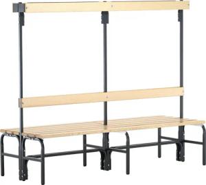 Umkleidebank für Trockenräume mit Rückenlehne, doppelseitig 1,50 m Anthrazit