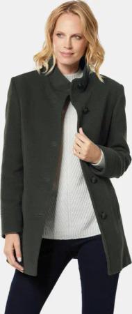 Unentbehrliche Wolljacke mit feinen Details - dunkelgrün - Gr. 54 von Goldner Fashion