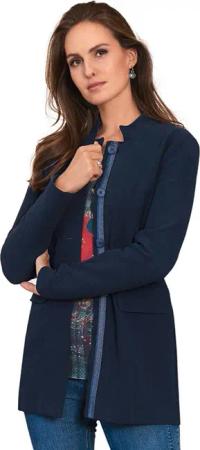 Ungefütterter Gehrock aus schicker Ottomanware - marine - Gr. 22 von Goldner Fashion