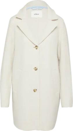 Ungefütterter Kurzmantel aus Wollmix mit offenen Kanten