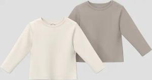 Unisex Doppelpack Langarmshirts in Rippstruktur