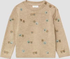 Unisex Strickpulli mit Bärchenstickerei