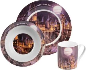 United Labels® Frühstücks-Geschirrset Harry Potter - Welcome to Hogwarts - Set, 3-tlg, 1 Personen, Porzellan