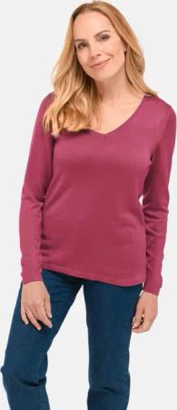 Unkomplizierter Pullover mit V-Ausschnitt - bordeaux - Gr. 44 von Goldner Fashion