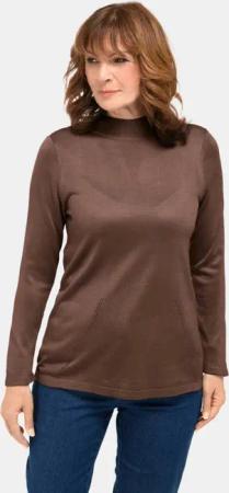 Unkomplizierter Stehbundpullover - taupe - Gr. 42 von Goldner Fashion