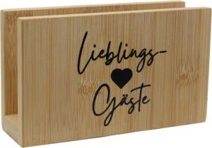 UNUS HOME Serviettenhalter Serviettenständer, Bambus, (1-tlg., 15x4,5x9cm (LxBxH), Tischserviettenhalter Tischtuchspender Papierserviettenhalter