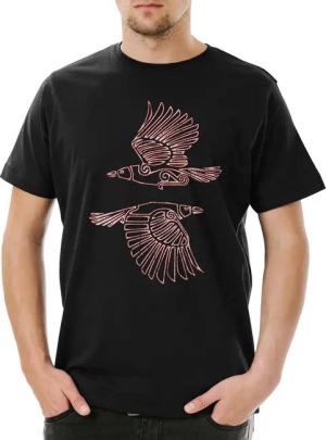 Urban Backwoods Print-Shirt Hugin And Munin III Herren T-Shirt Odin Thor Norse Vikings Wikinger (1-tlg) Runen Walhalla Midgard Asgard