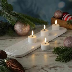UYUNI Lighting LED-Kerze LED Mini Teelichter aufladbar 4Stück mit Ladestation/Fernb. Außen Deko (6-tlg)