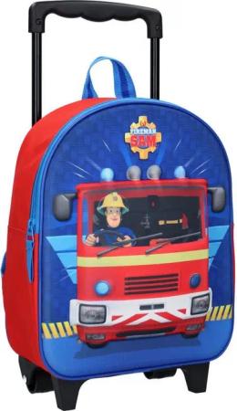 Vadobag Kinderrucksack Feuerwehrmann Sam 3D Trolley Rucksack, 31 cm - Feuerwehrauto, blau/rot (900-9448), Kinder Reisekoffer