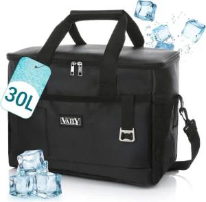 Vaily Kühltasche 30L - Faltbare Thermotasche, für Auto, Strand und Reisen - Kühlbox für Lunch, Picknick und Camping